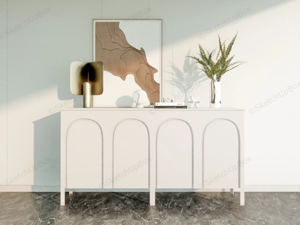 White Buffet Sideboard sketchup model preview - SketchupBox