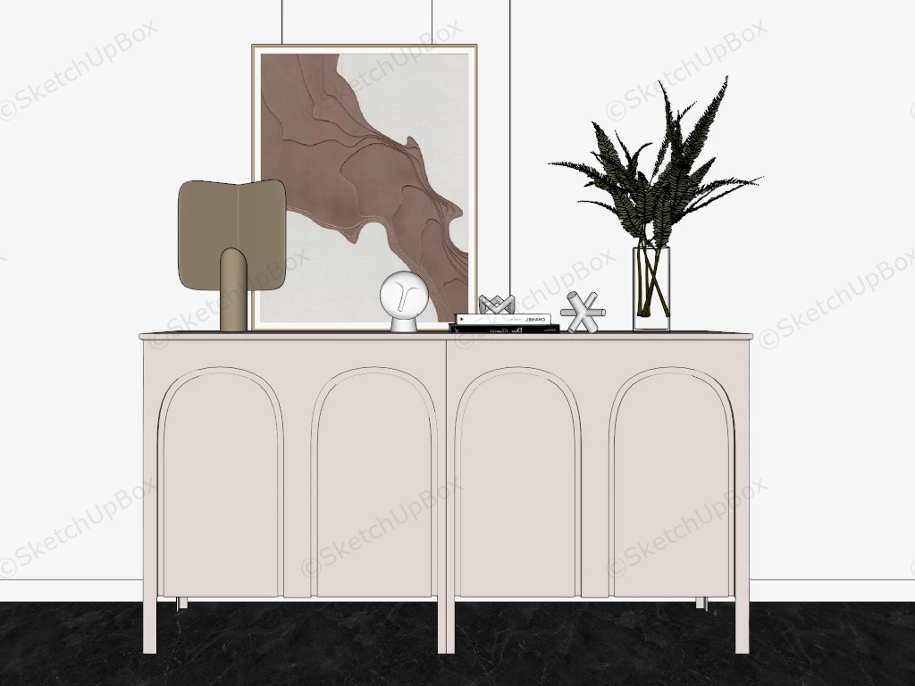 White Buffet Sideboard sketchup model preview - SketchupBox