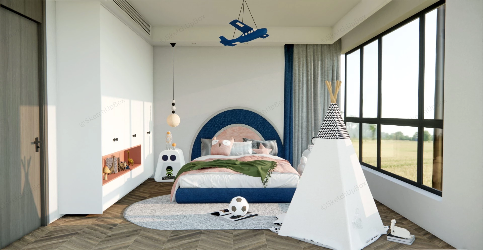 Cute Kids Room Ideas sketchup model preview - SketchupBox