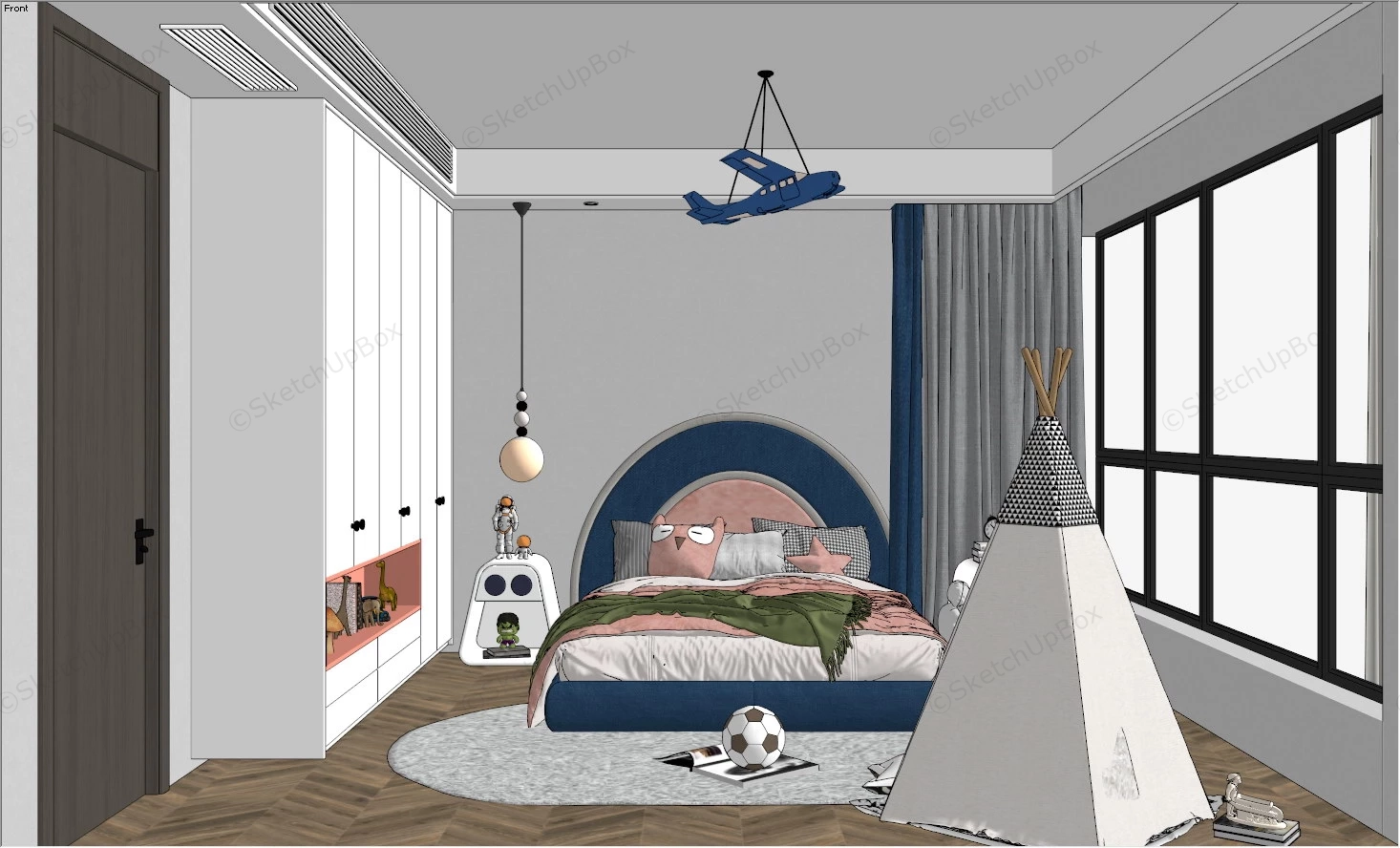 Cute Kids Room Ideas sketchup model preview - SketchupBox