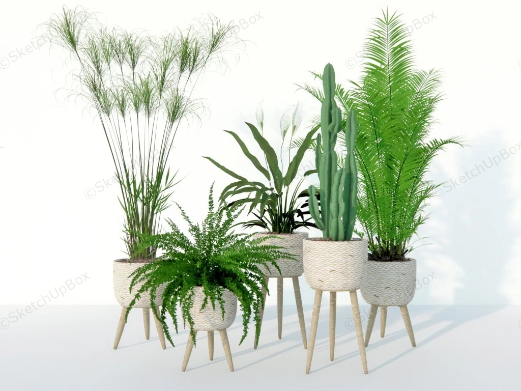 Indoor Planter With Stand sketchup model preview - SketchupBox