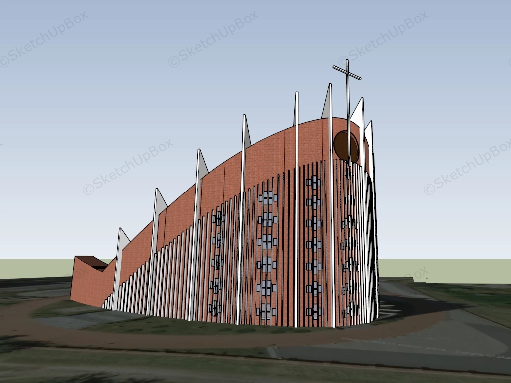 Catholic Church sketchup model preview - SketchupBox