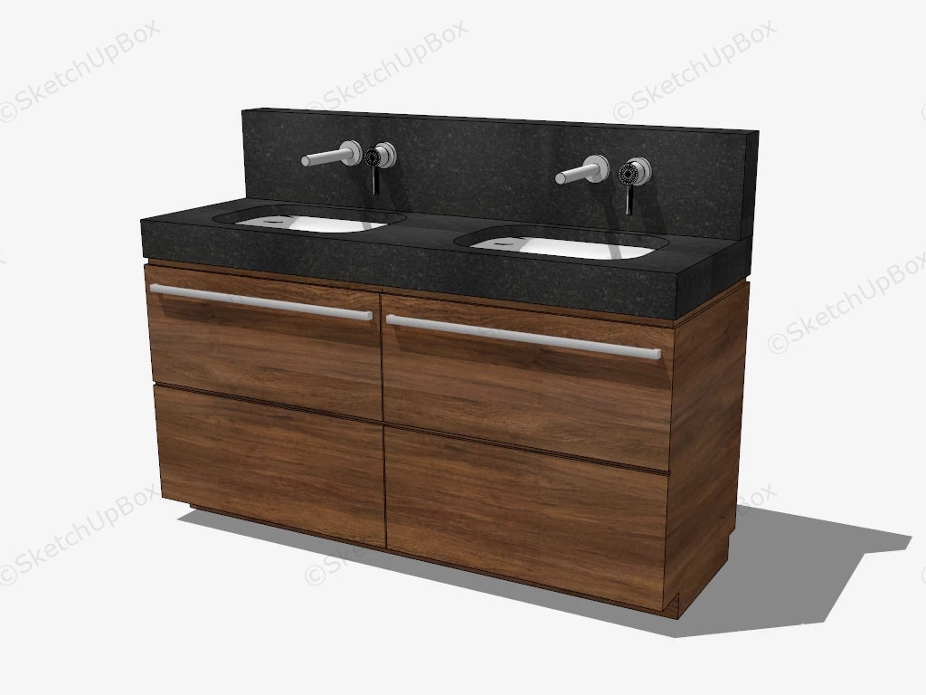 Double Sink Bathroom Vanity sketchup model preview - SketchupBox