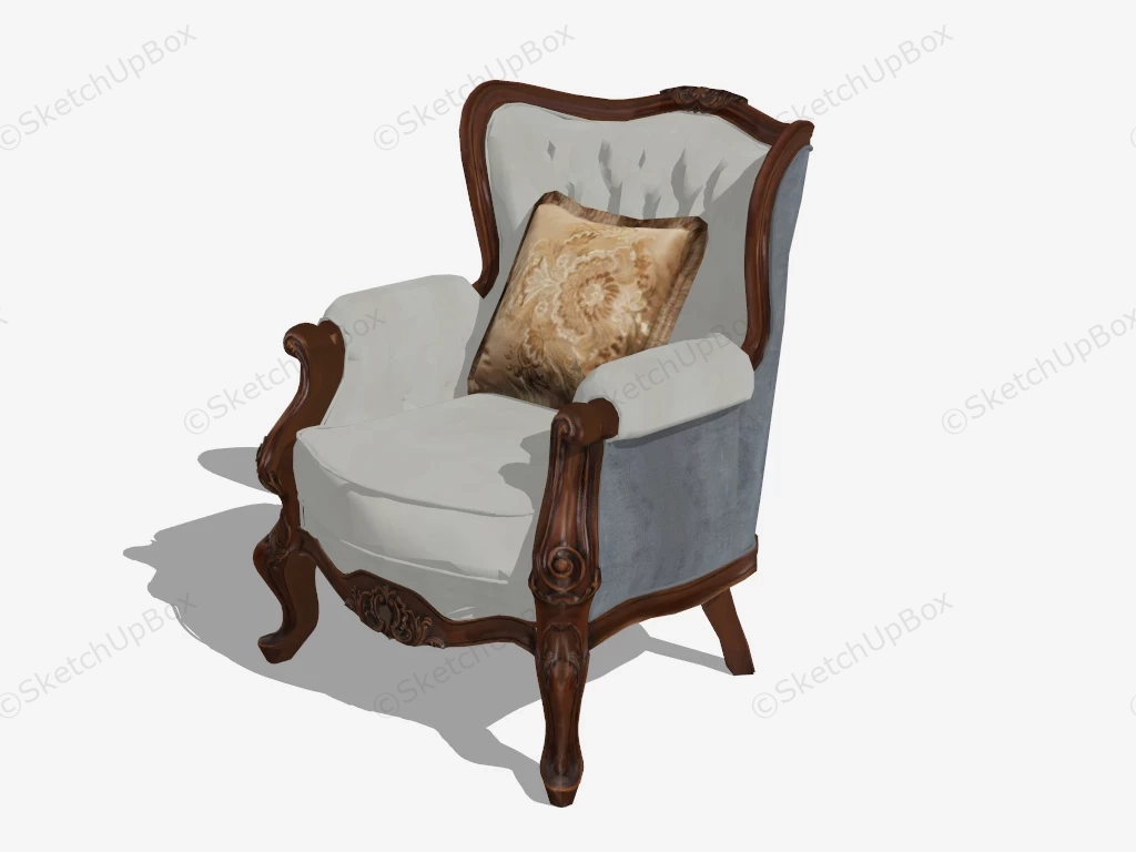 Antique Victorian Gentlemans Chair sketchup model preview - SketchupBox