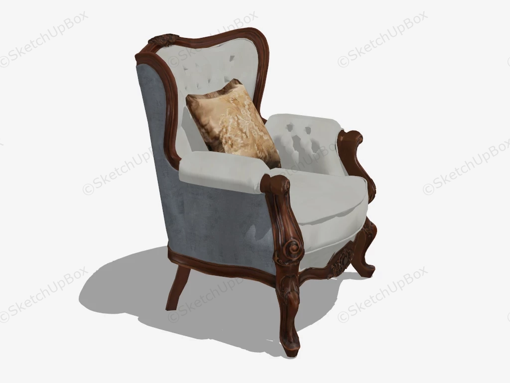 Antique Victorian Gentlemans Chair sketchup model preview - SketchupBox