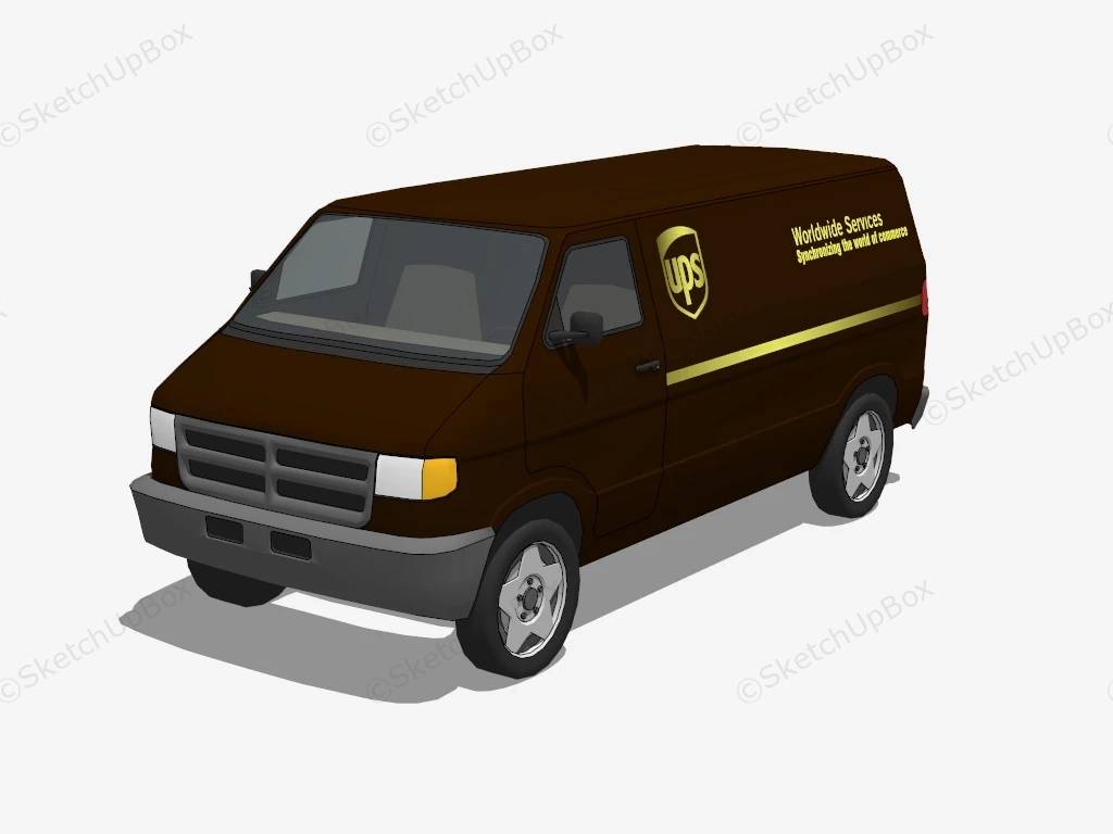 UPS Dodge Ram Promaster sketchup model preview - SketchupBox