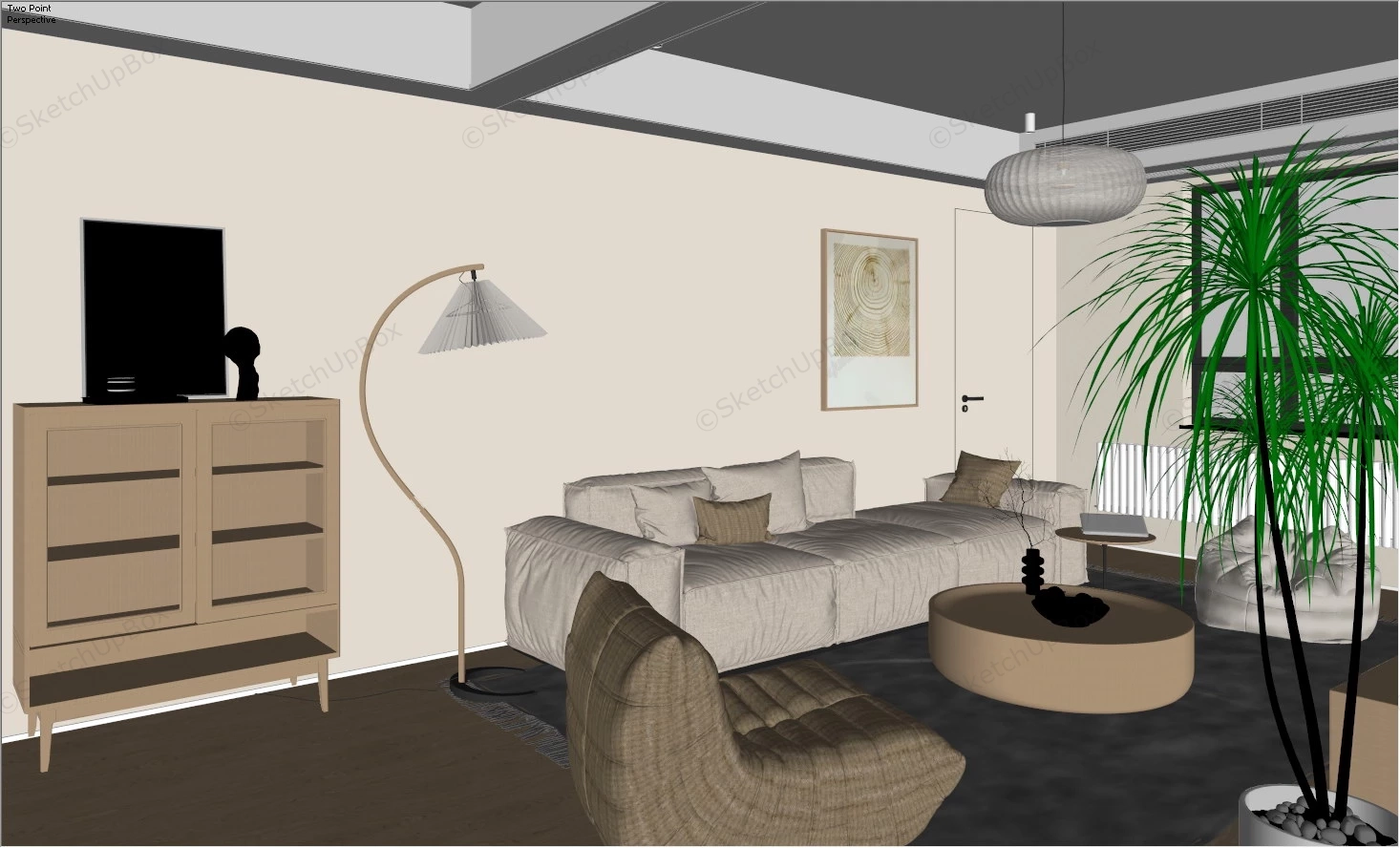 Small Living Room Design Idea sketchup model preview - SketchupBox