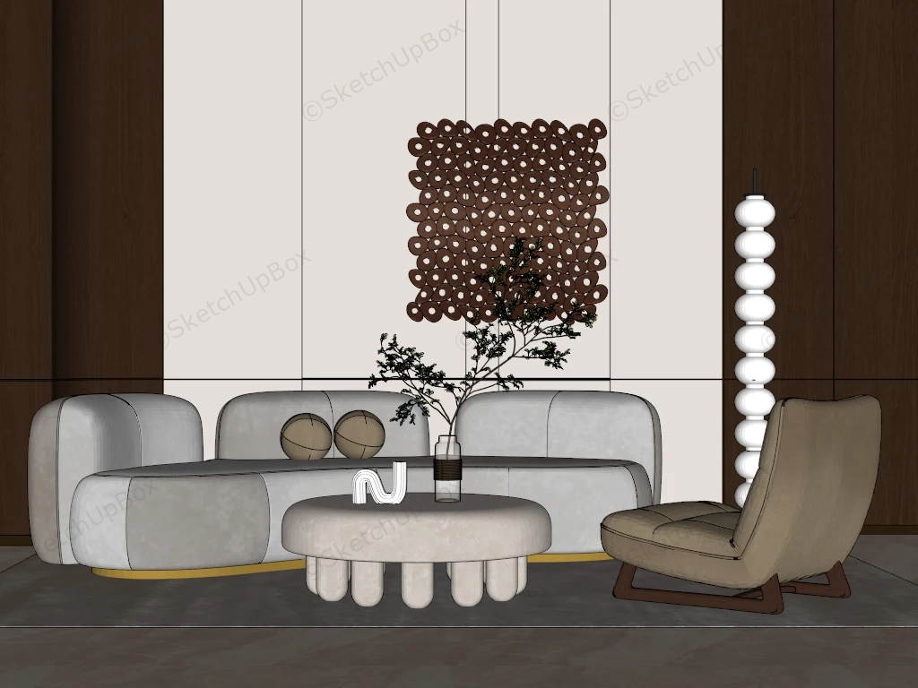 Asian Small Living Room Set sketchup model preview - SketchupBox