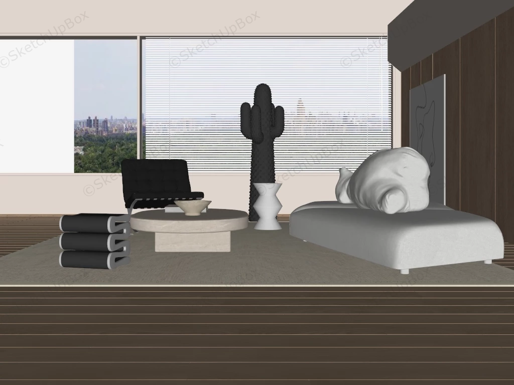 Simple Living Room Ideas sketchup model preview - SketchupBox