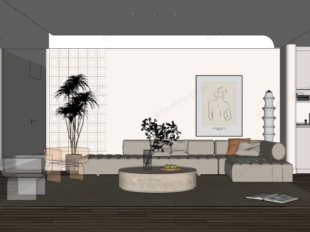 Modern Small Living Room Design sketchup model preview - SketchupBox