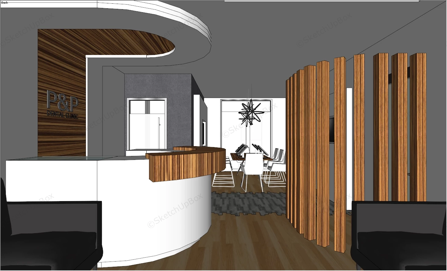 Dental Clinic Interior Design sketchup model preview - SketchupBox