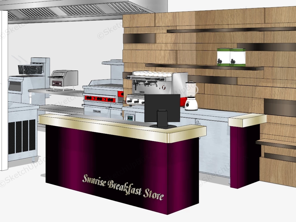 Sunrise Breakfast Store sketchup model preview - SketchupBox