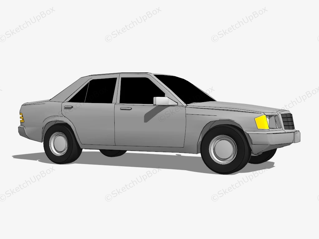 1987 Mercedes Benz W201 190E sketchup model preview - SketchupBox