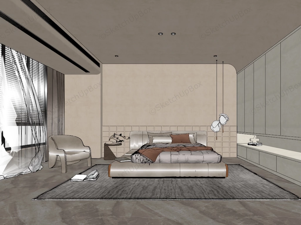 Modern Bedroom Designs sketchup model preview - SketchupBox