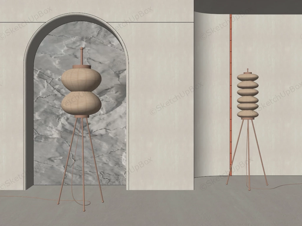 Wabi Sabi Style Floor Lamps sketchup model preview - SketchupBox