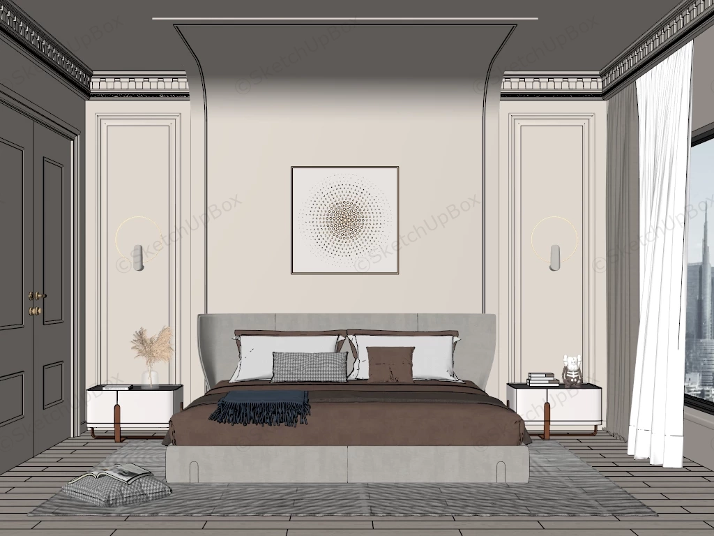 Modern Luxury Bedroom Design Ideas sketchup model preview - SketchupBox