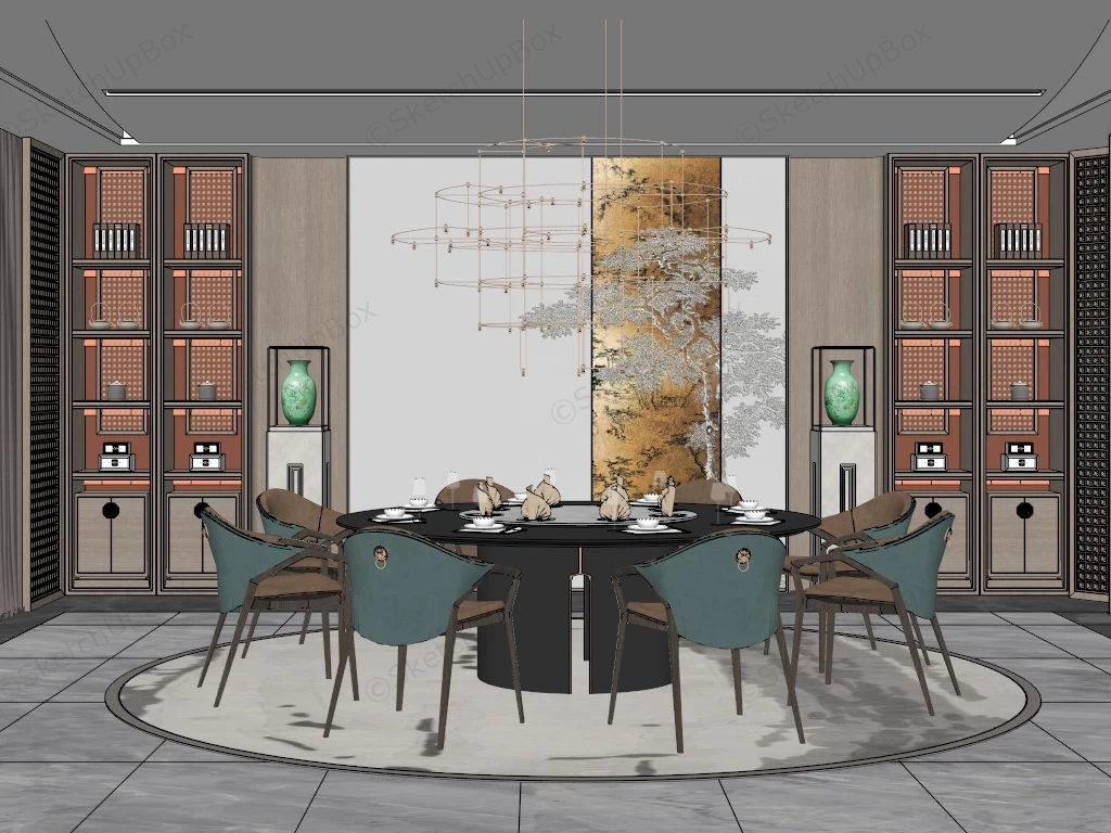 Luxury Dining Room Design Ideas sketchup model preview - SketchupBox