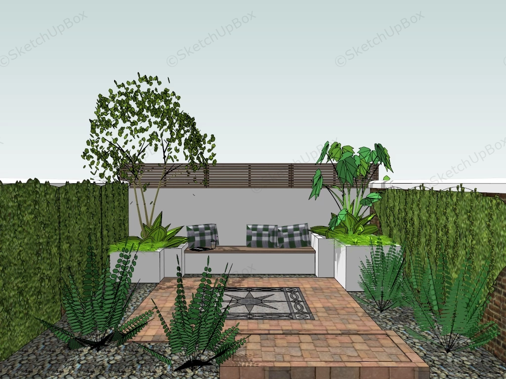 Small Space Backyard Idea sketchup model preview - SketchupBox