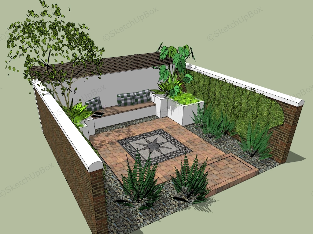 Small Space Backyard Idea sketchup model preview - SketchupBox