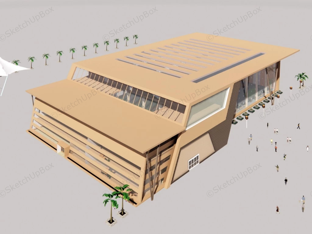 Tennis Hall sketchup model preview - SketchupBox