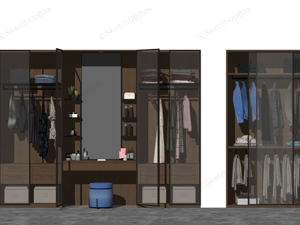 Built In Wardrobe Unit sketchup model preview - SketchupBox