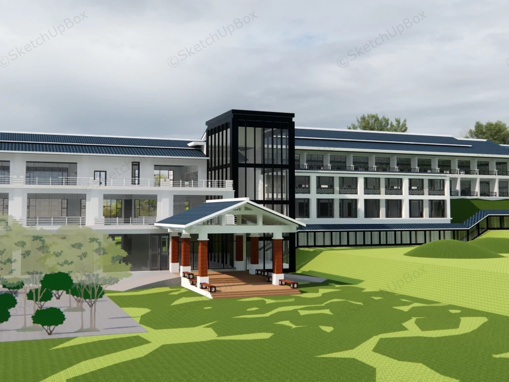 Sanatorium Buildings sketchup model preview - SketchupBox