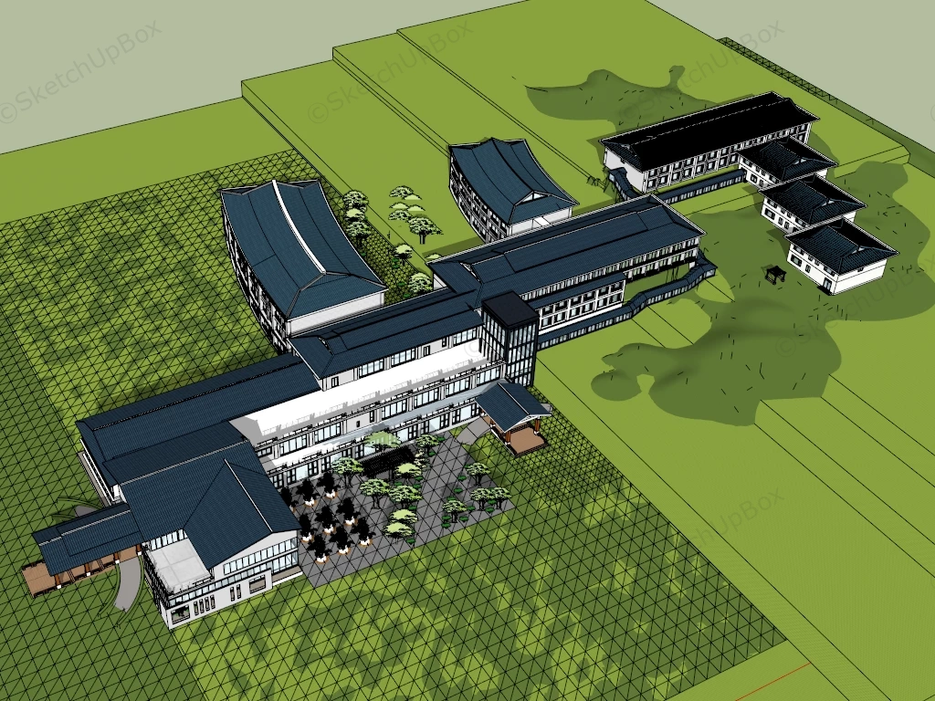 Sanatorium Buildings sketchup model preview - SketchupBox