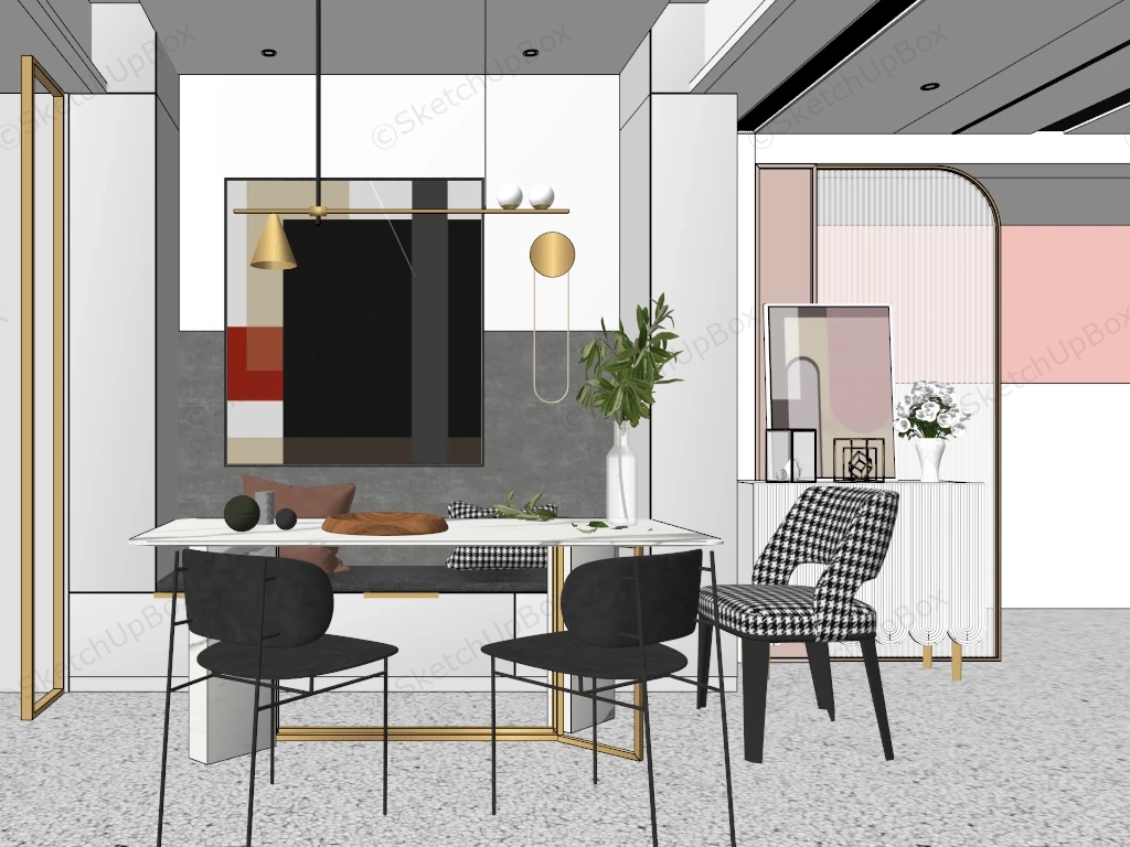 Small Dining Room Design Ideas sketchup model preview - SketchupBox