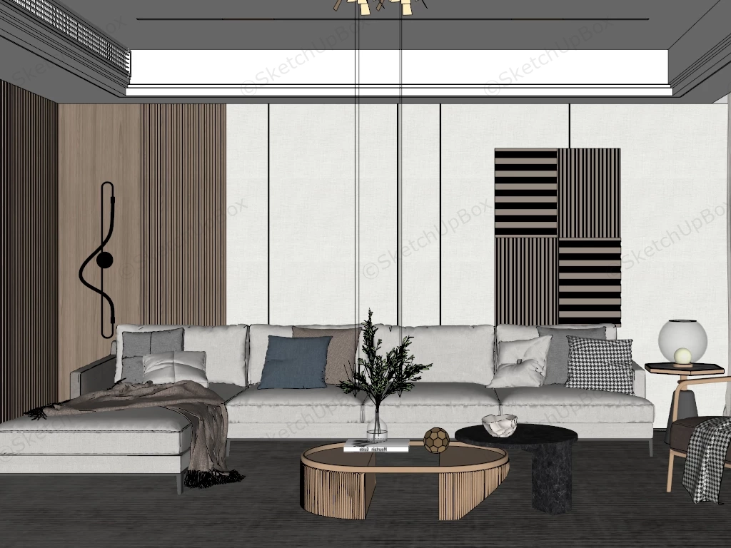 Contemporary Living Room Design Ideas sketchup model preview - SketchupBox