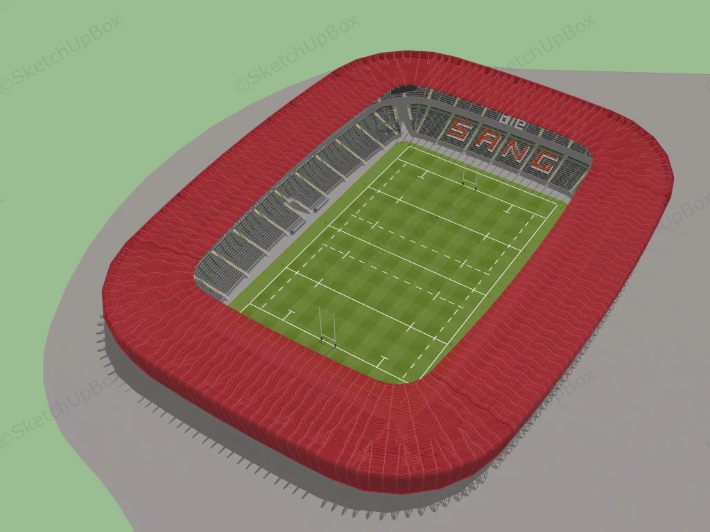 Football Field Stadium sketchup model preview - SketchupBox