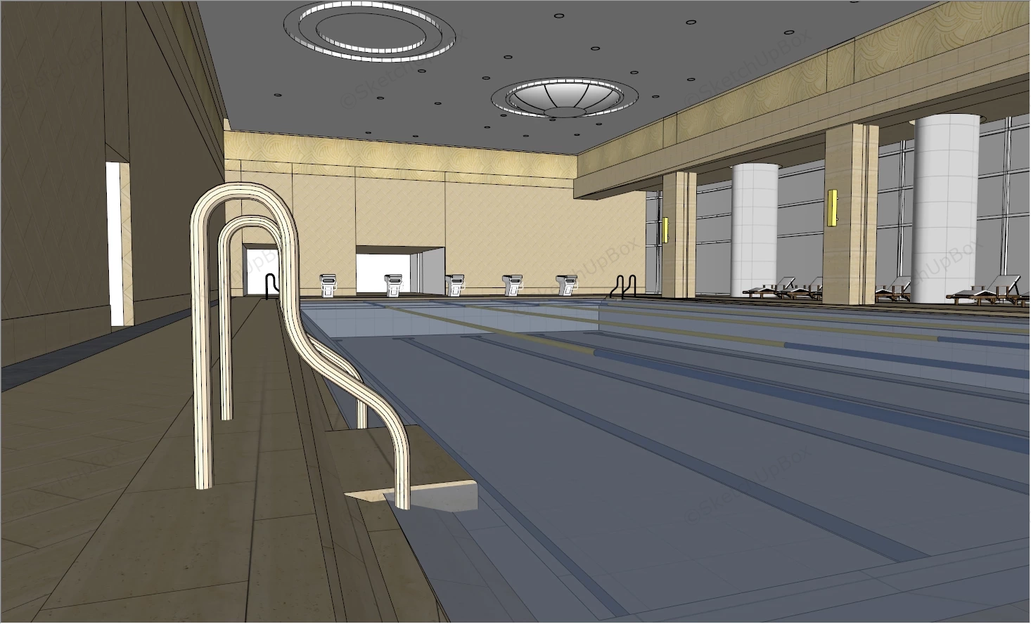 Indoor Swimming Pool sketchup model preview - SketchupBox