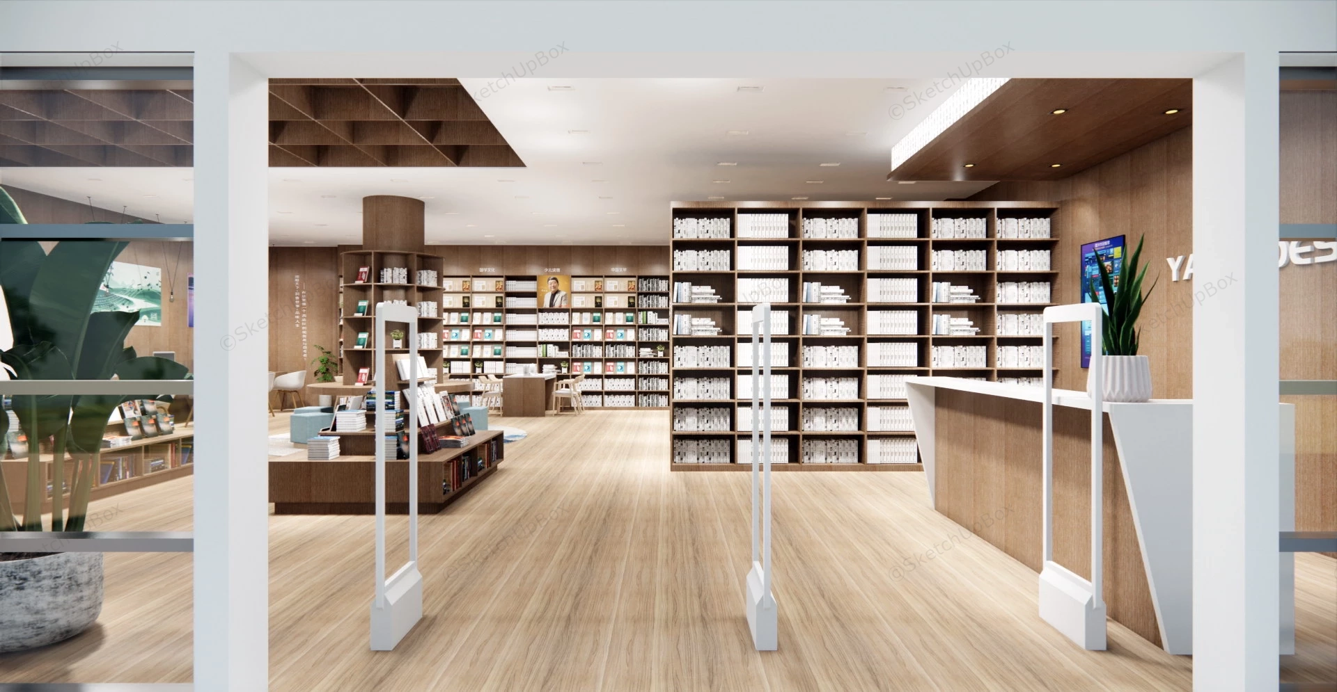 Bookstore Interior Design sketchup model preview - SketchupBox