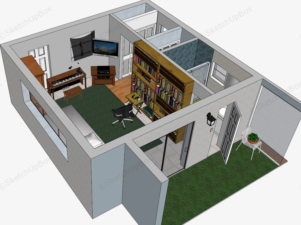 Small Dorm Room Ideas sketchup model preview - SketchupBox