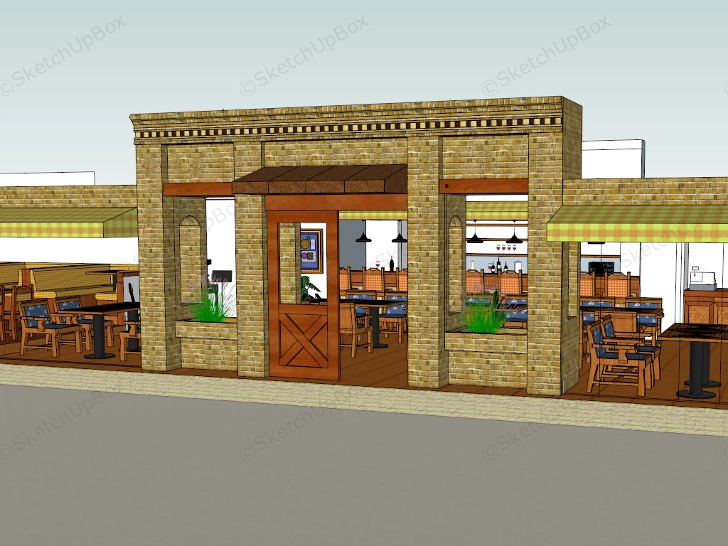 Classic Restaurant Design sketchup model preview - SketchupBox