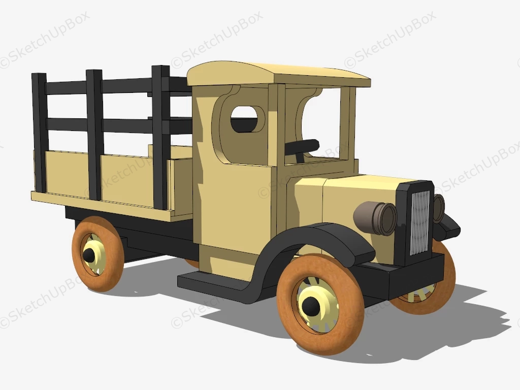 Wood Toy Truck sketchup model preview - SketchupBox