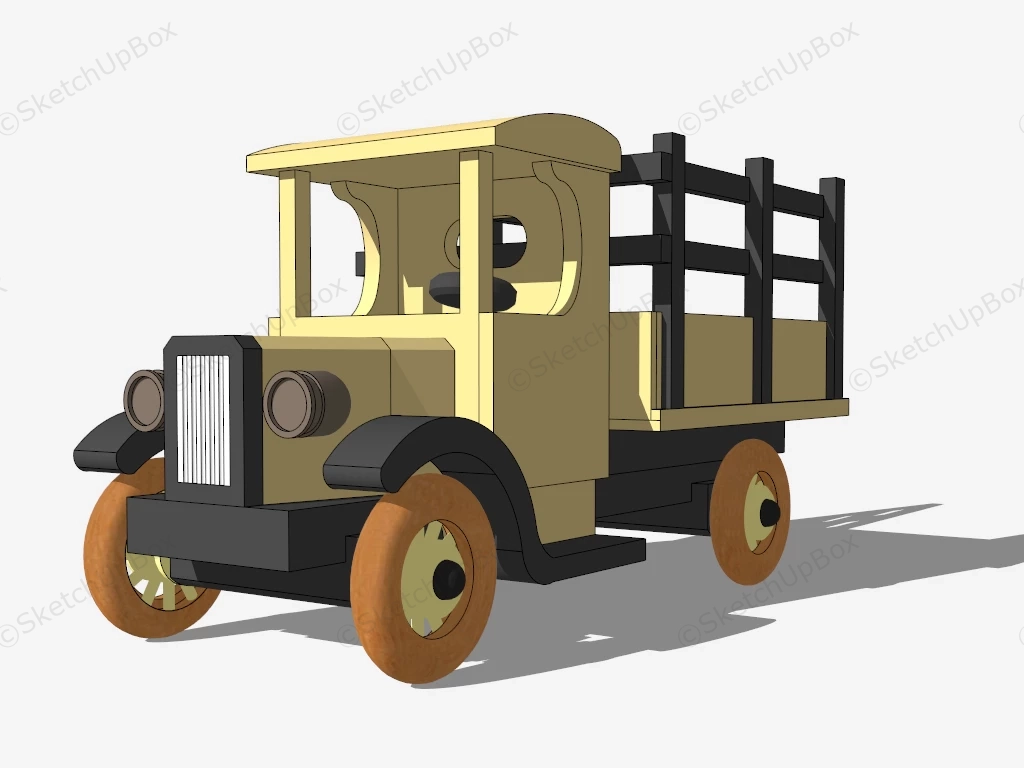 Wood Toy Truck sketchup model preview - SketchupBox