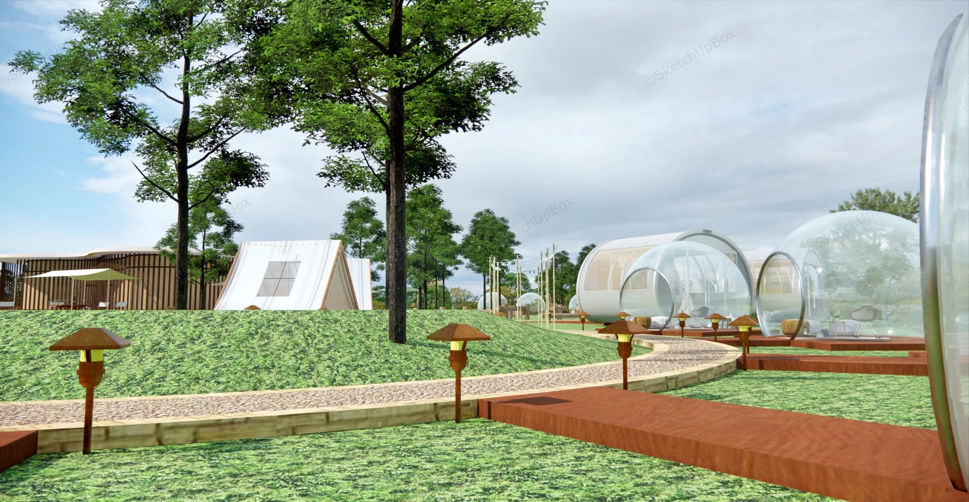 Luxury Glamping Site sketchup model preview - SketchupBox