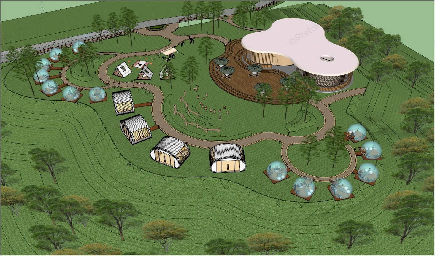 Luxury Glamping Site sketchup model preview - SketchupBox