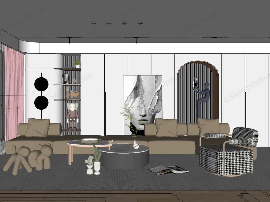 Cozy Living Room Design Ideas sketchup model preview - SketchupBox