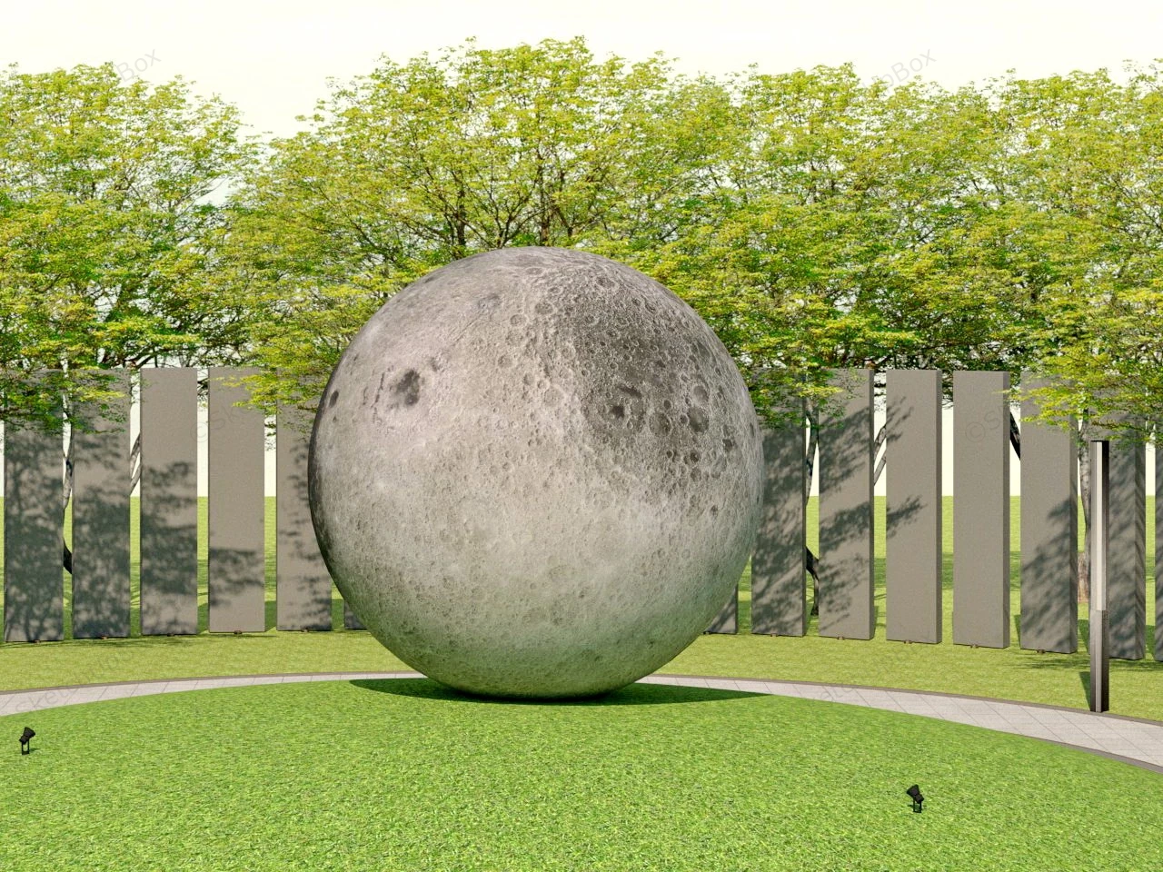 Moon Sphere Garden sketchup model preview - SketchupBox