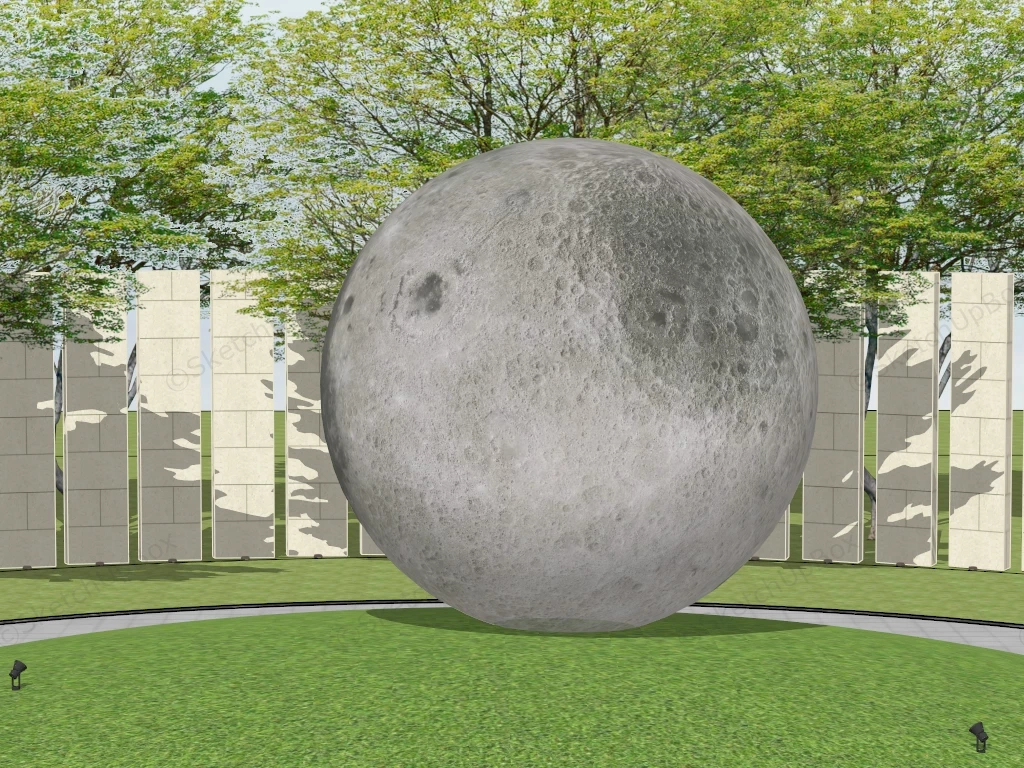 Moon Sphere Garden sketchup model preview - SketchupBox