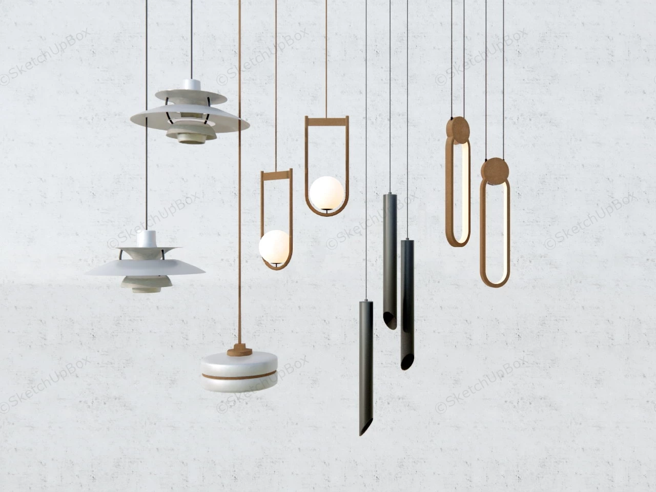 Pendant Lights Collection sketchup model preview - SketchupBox