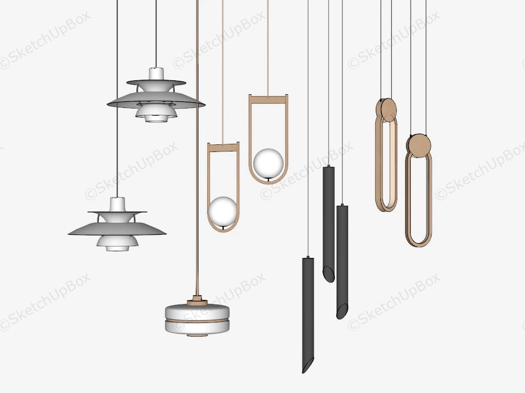 Pendant Lights Collection sketchup model preview - SketchupBox