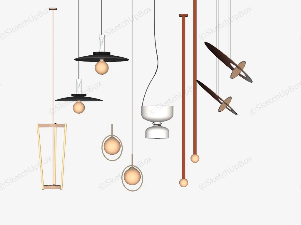 Contemporary Pendant Lights sketchup model preview - SketchupBox