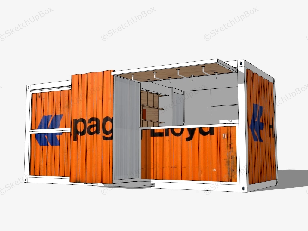 Shipping Container Concession Stand sketchup model preview - SketchupBox