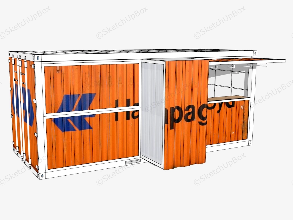 Shipping Container Concession Stand sketchup model preview - SketchupBox