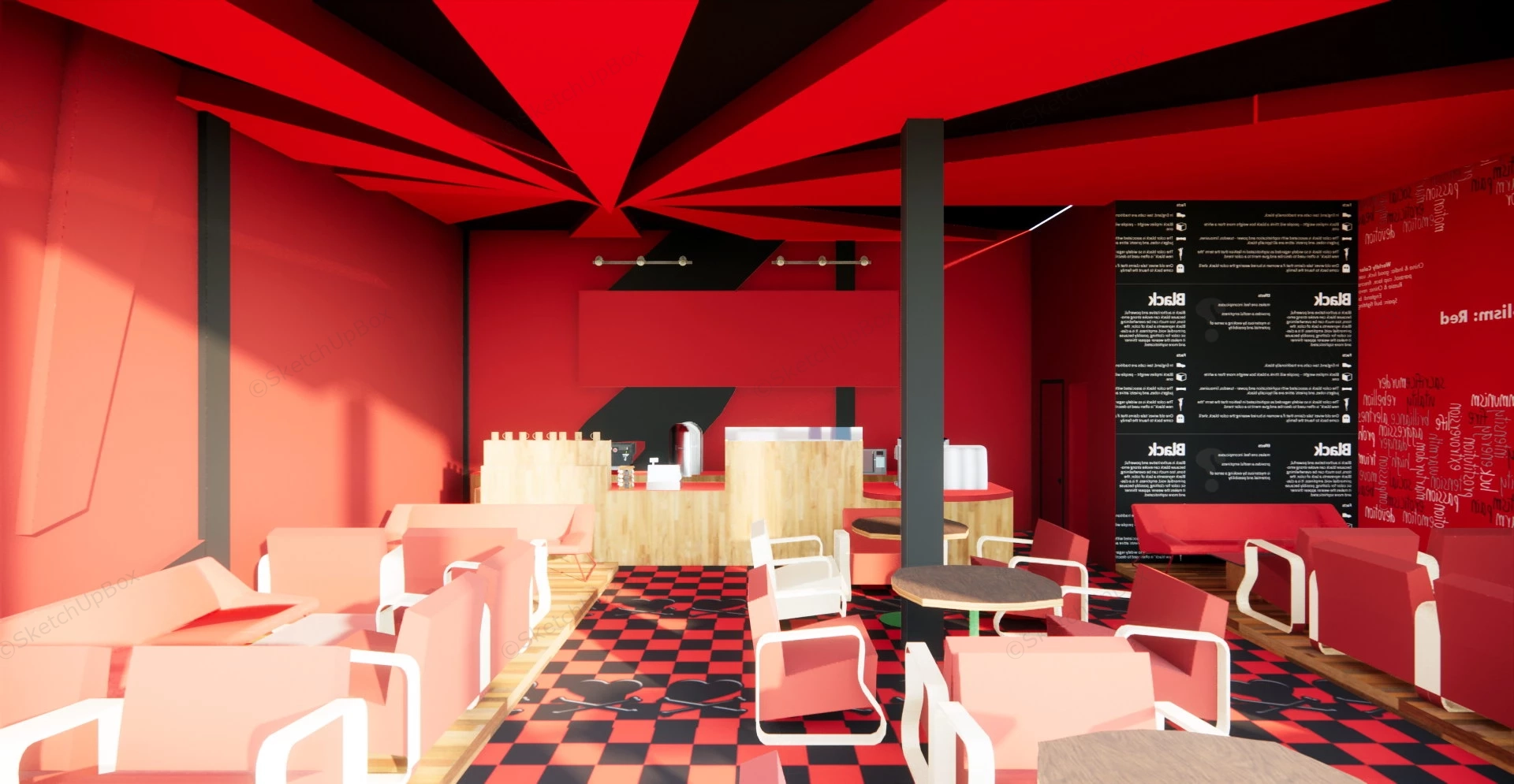 Red Bar Design sketchup model preview - SketchupBox