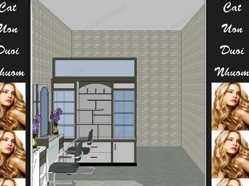 Small Hair Salon Ideas sketchup model preview - SketchupBox