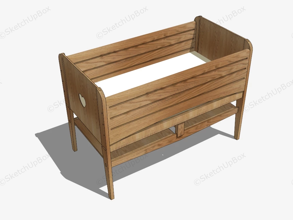 Wood Infant Bed sketchup model preview - SketchupBox