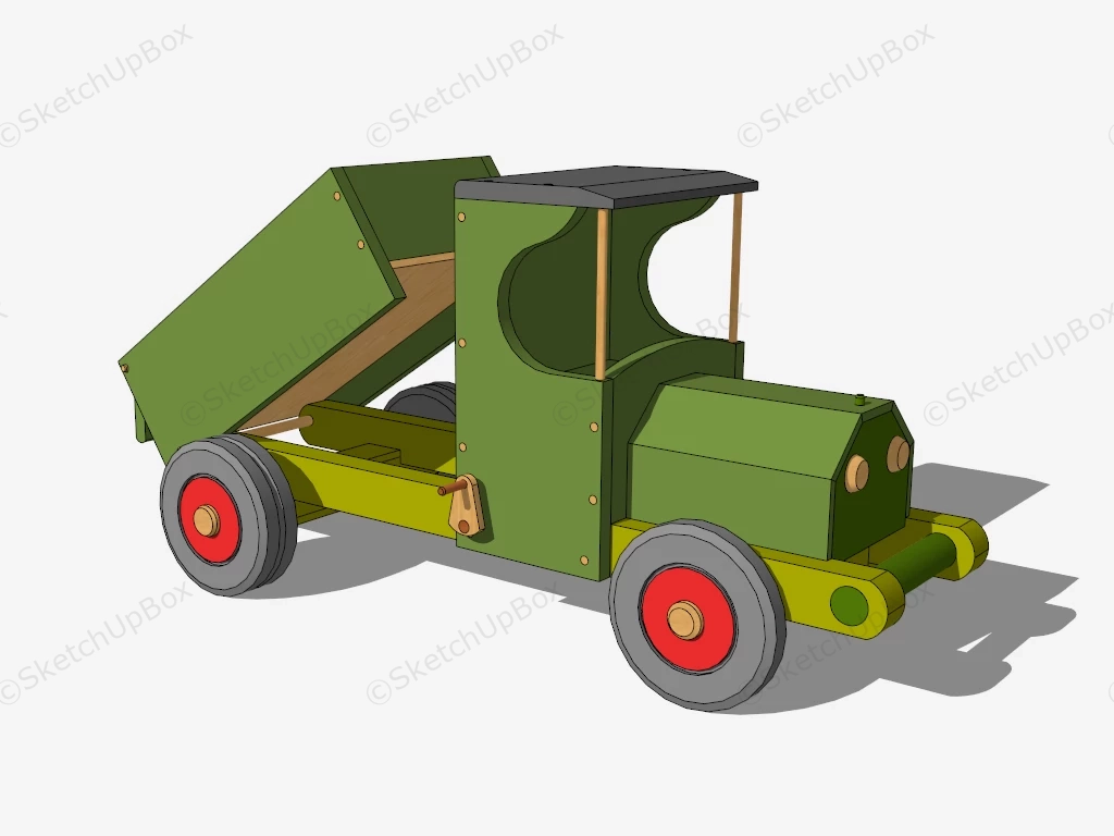 Wood Toy Dump Truck sketchup model preview - SketchupBox